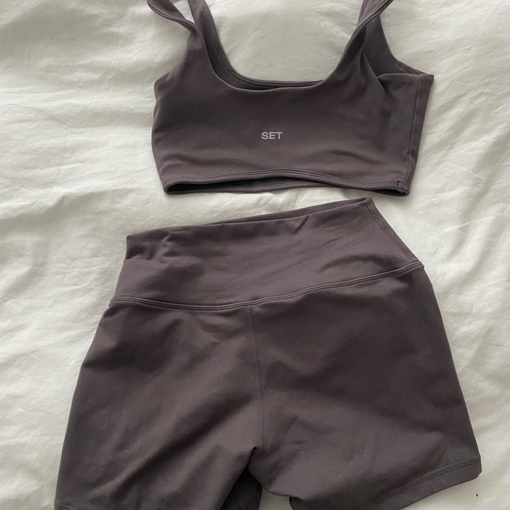 SET Active Charcoal Sports Bra and Shorts